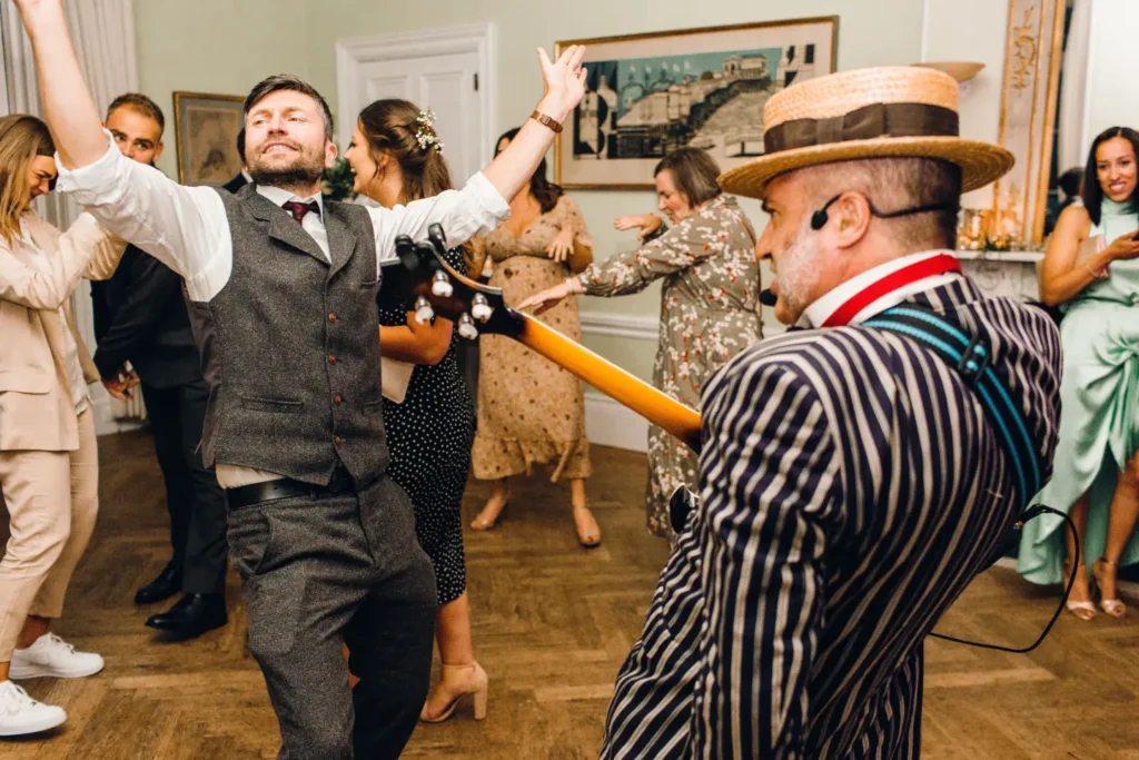 Iron Bootscrapers performing at a wedding